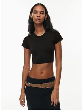 Sunday Best Aritzia Seamless Black Crop Top T-Shirt Basic Size XXS